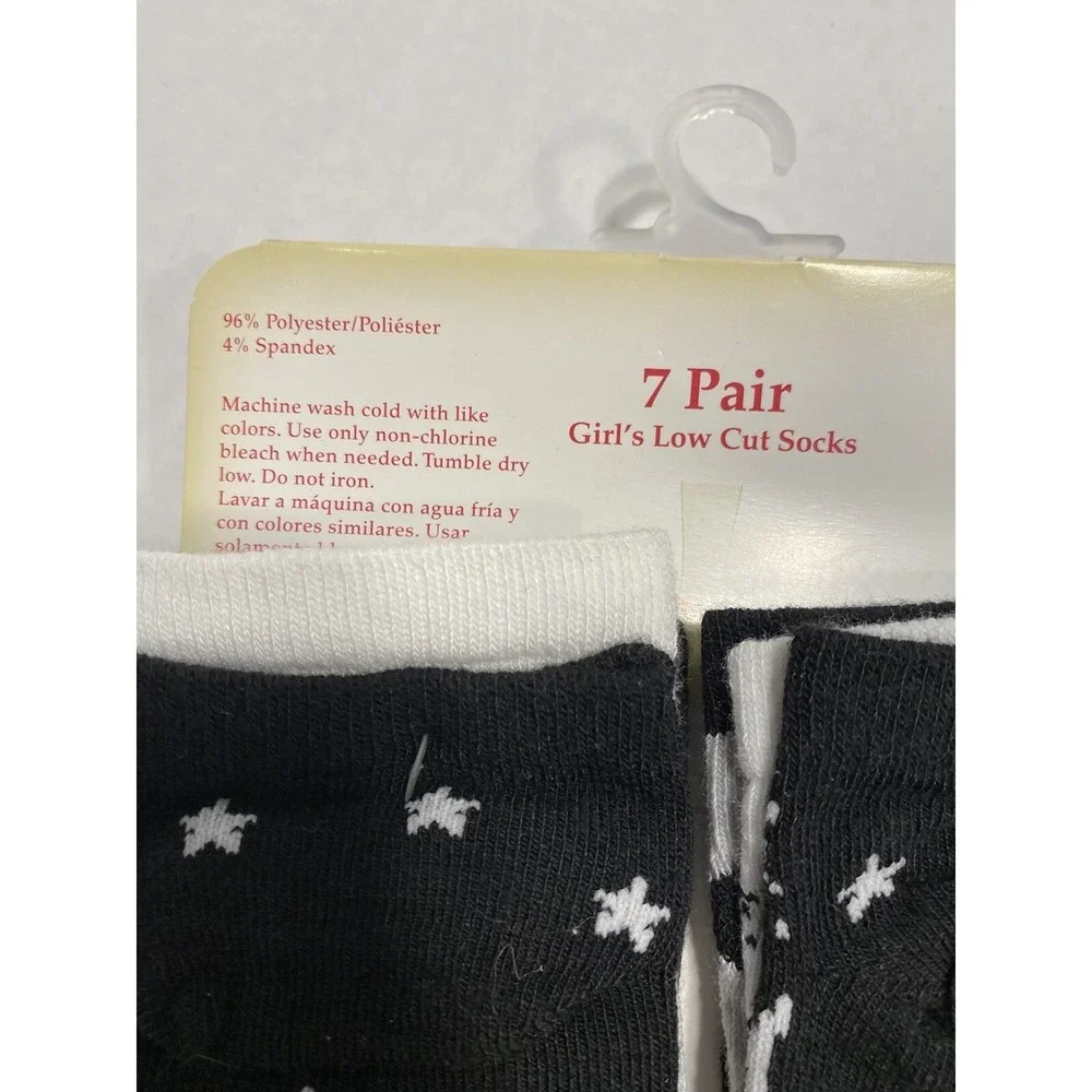 faded glory‎ girls socks 7 pairs size small shoe 6 - 10.5